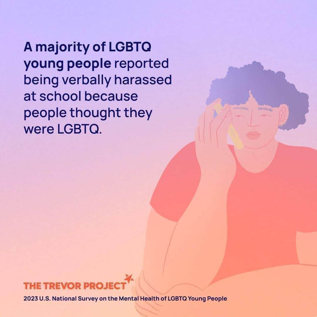 Graphic showing the number of lgbtq+ youth who felt discrimination in school