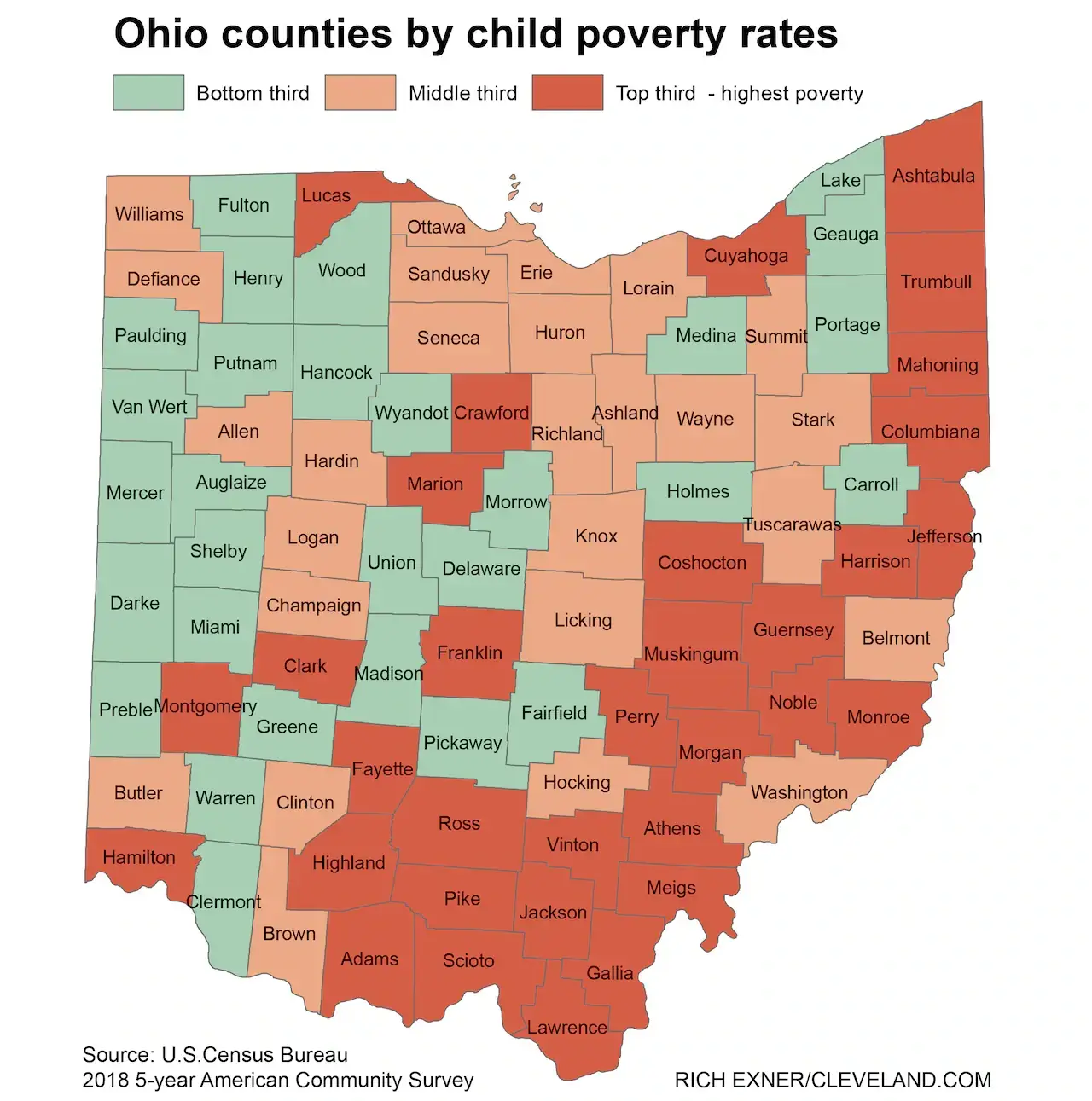 img 4938 1 Ohio district map colored based on child poverty rate