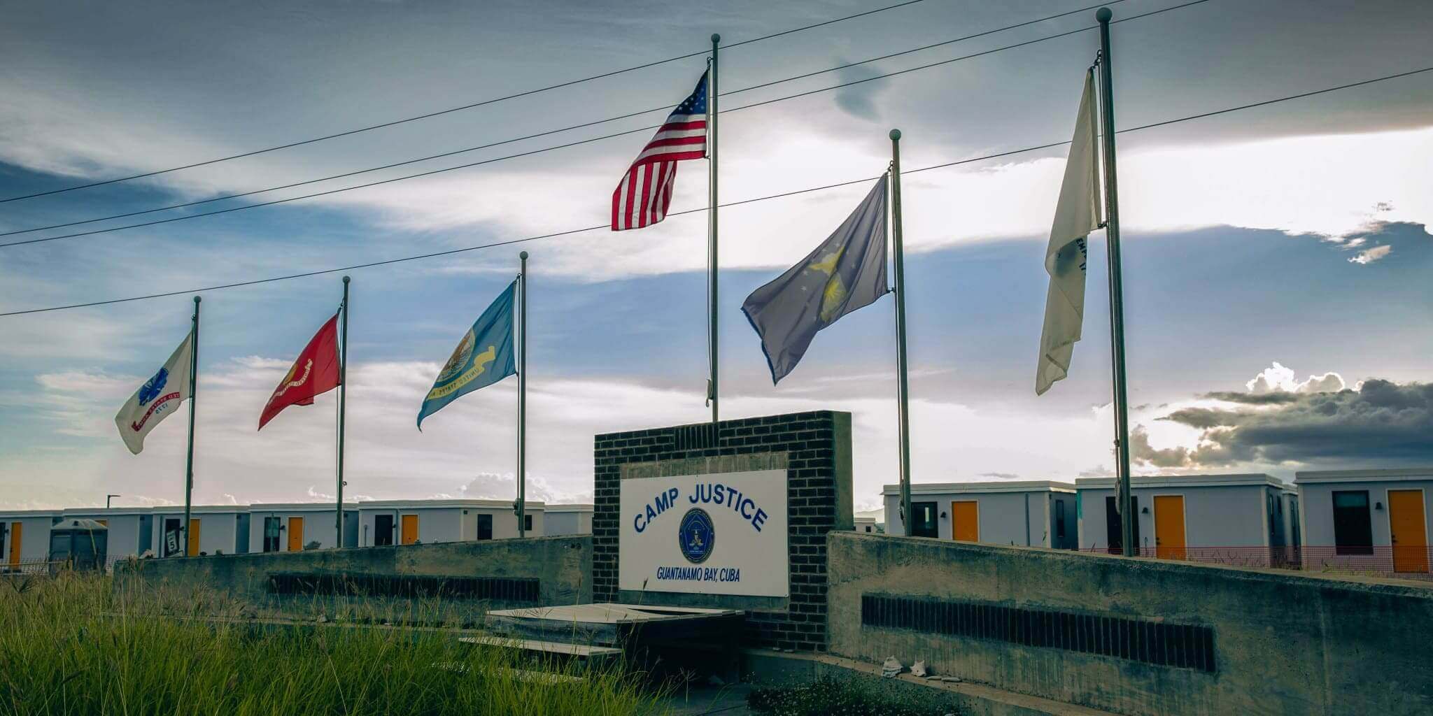 The front entrance of the u. S. Military commission court at guantánamo bay, cuba