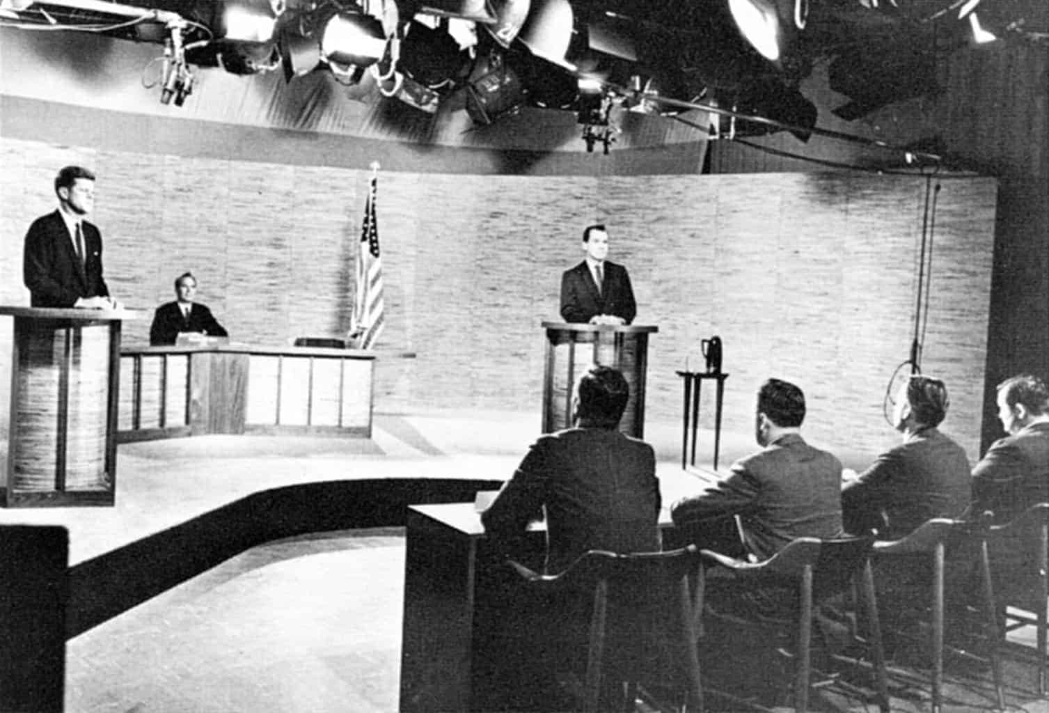 Photo of the second of the four presidential debates held during the 1960 presidential election. This debate took place in washington d. C. At nbc's wrc-tv studios on october 7, 1960.