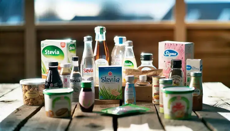 img 5517 Stevia products gathered together on a wooden picnic table. Why was stevia banned in europe it wasn’t.