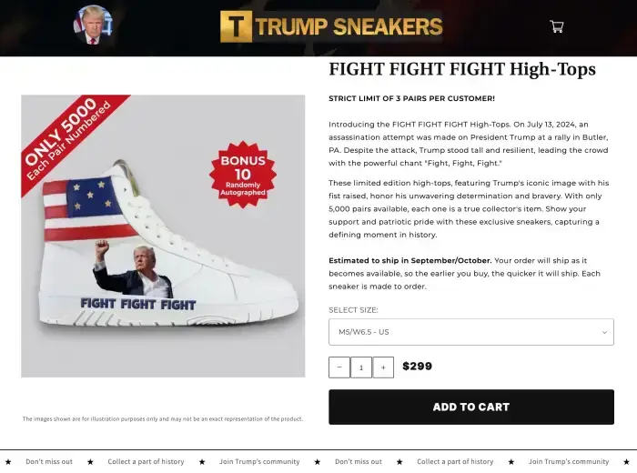 img 5871 Assassination attempt trump sneakers ad