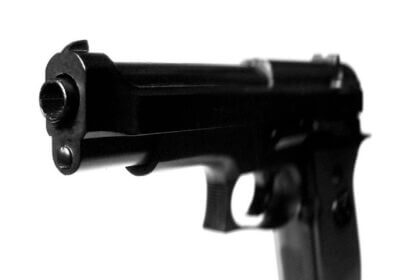 Second amendment gun close up