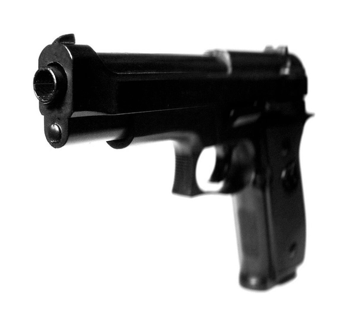 Second amendment gun close up