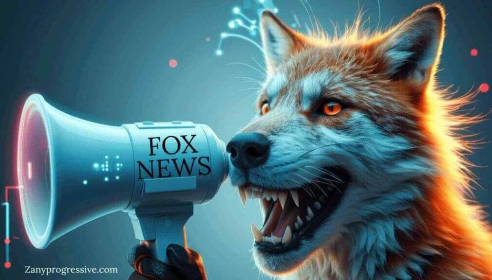 cdd3c366 a172 4350 873c 134b194da20c A rabid-looking fox yelling into a megaphone with fox news on it