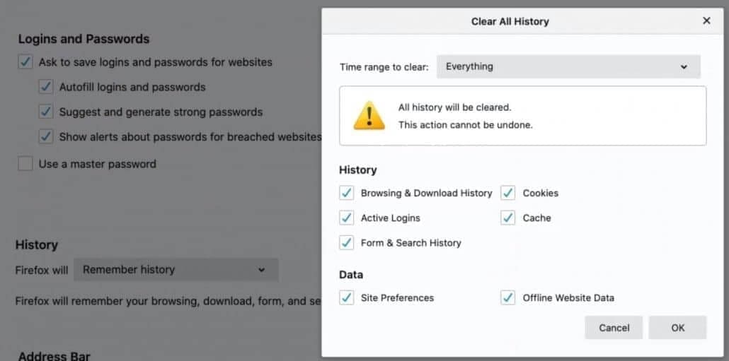 img 7254 Screenshot of privacy settings for firefox browser