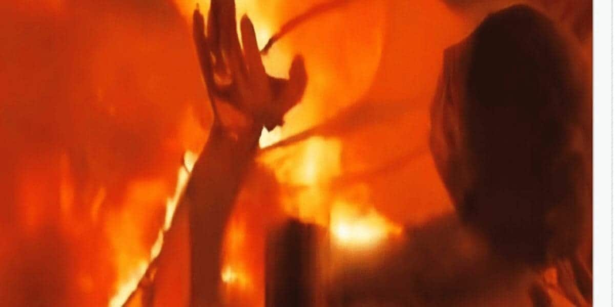 A young man burning alive in gaza