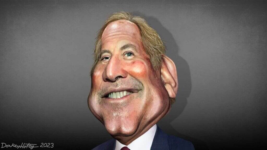 Caricature of texas attorney general ken paxton