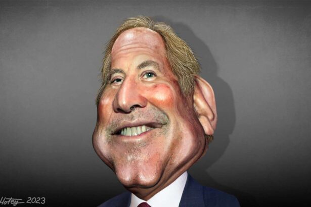 Caricature of texas attorney general ken paxton