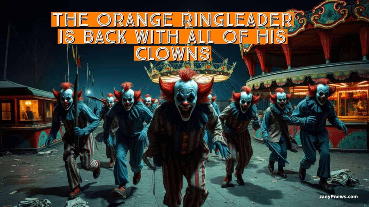 66ac6608 9a08 4de3 aa3d 853b2e788a5c Scary clowns walking towards the camera at a carnival at night. Signal-gate is a national security emergency, not just a clown show
