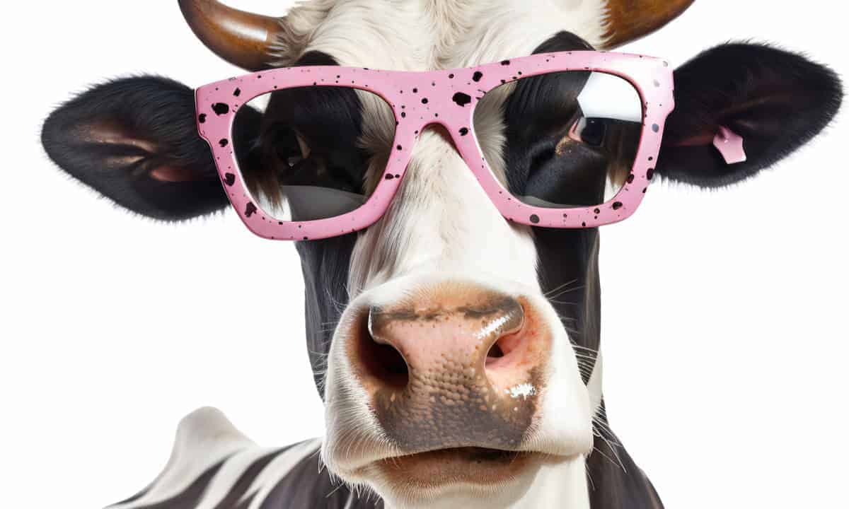 Raw milk avian flu funny cow wearing pink sunglasses