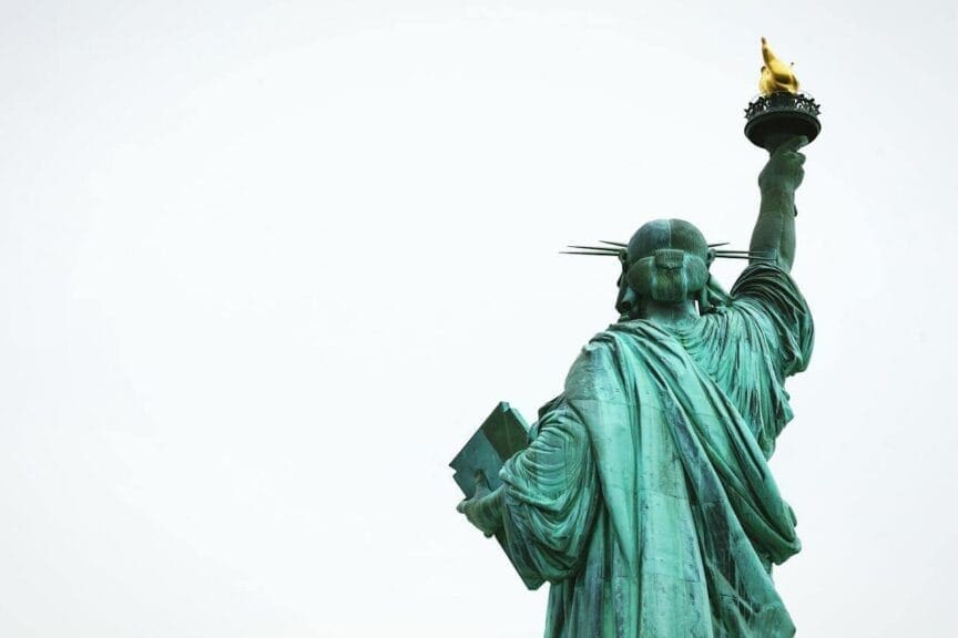 Back of the statue of liberty. Effects of mass deportation