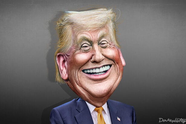 2024 election a caricature of him