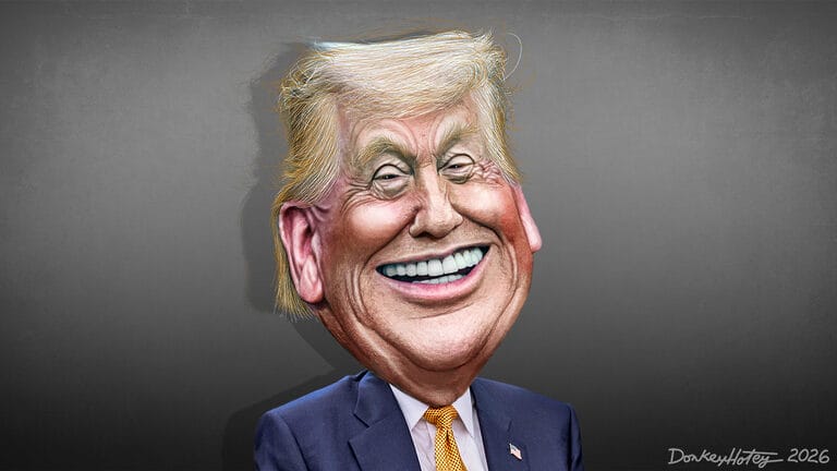 2024 election a caricature of him