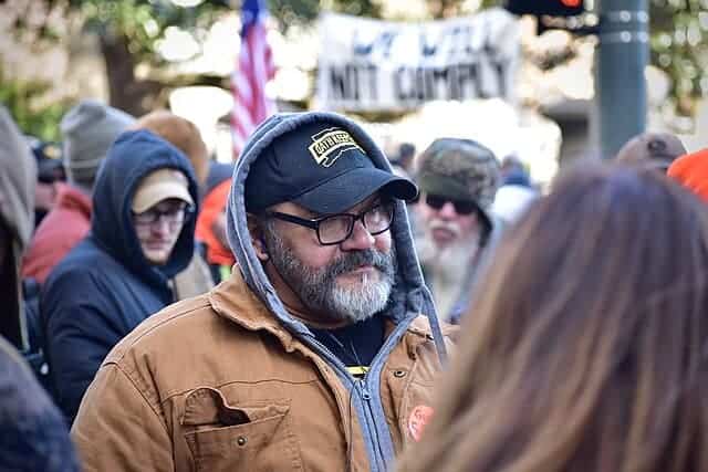 oath keepers richmond Who counts as a terrorist? A man wearing an oath keepers hat in richmond