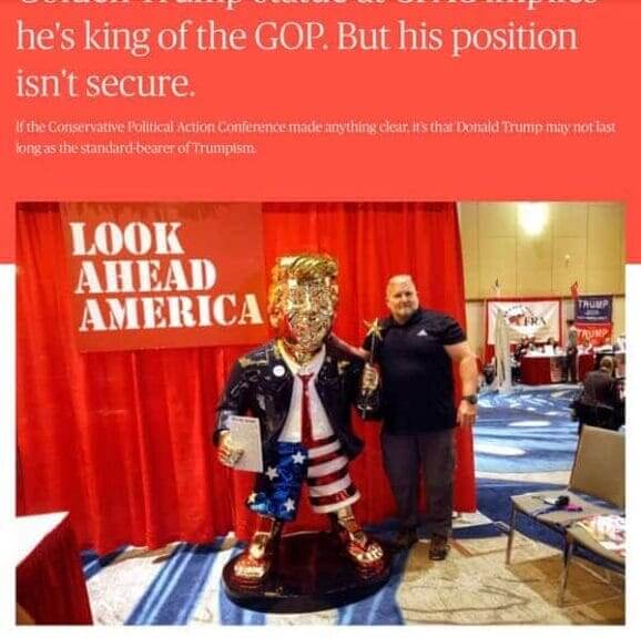 trump statue Golden statue of donald trump at cpac