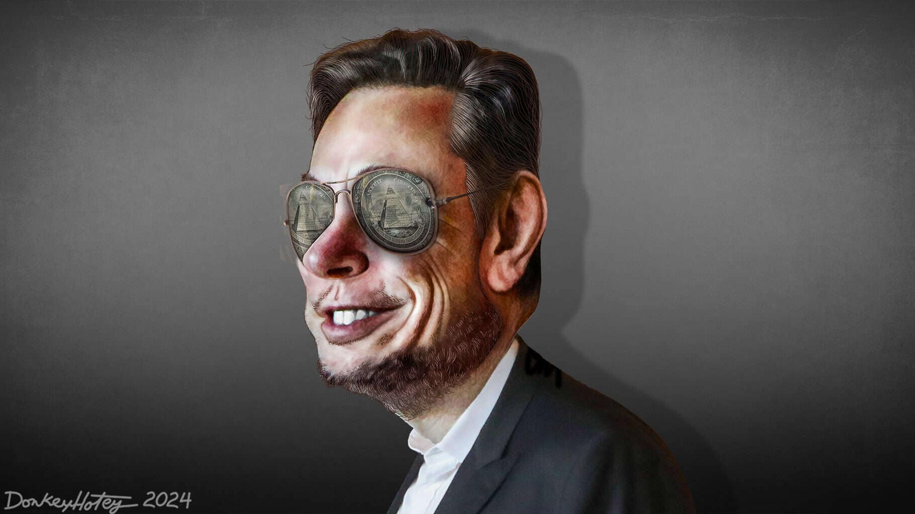caricature musk sunglasses Caricature of elon musk wearing aviator sunglasses