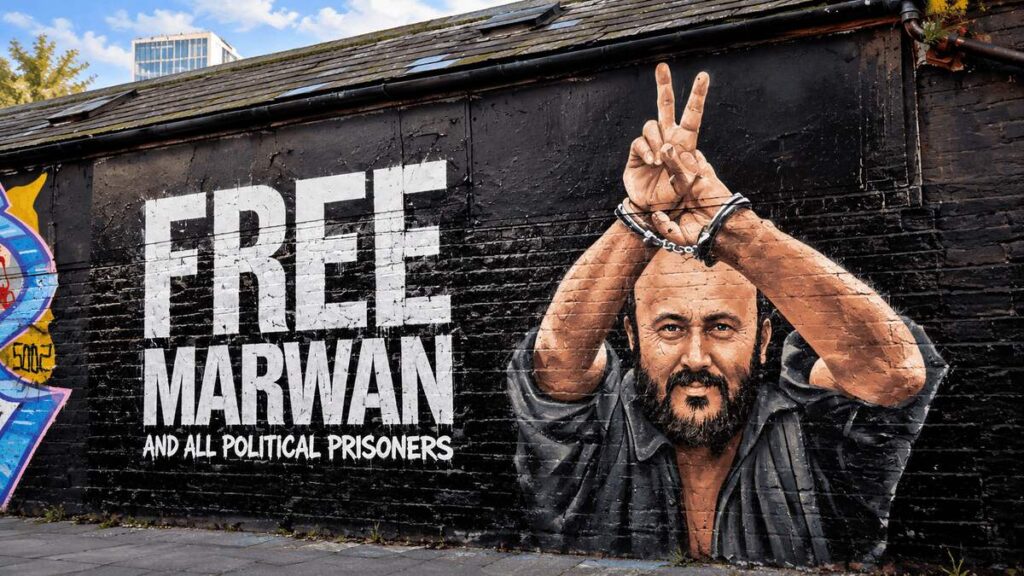 Marwan barghouti is running for president. Free marwan mural in london