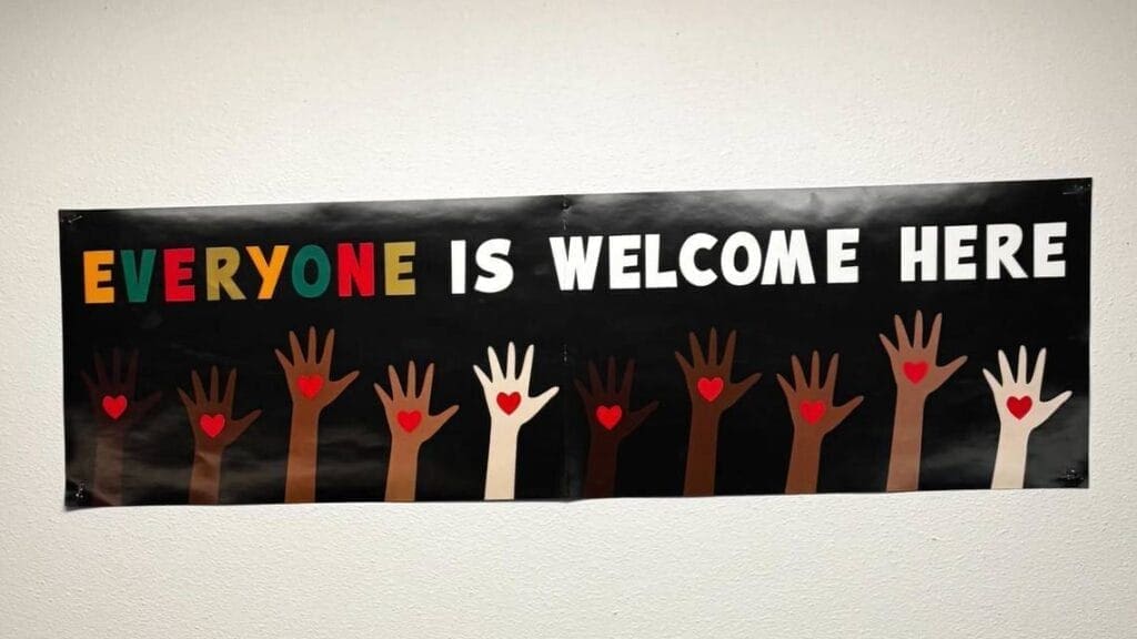 everyone welcome here Everyone is welcome here sign in a classroom. Plato the robot