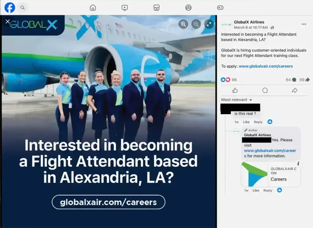 globalx air job ad Ice air job ad for flight attendents