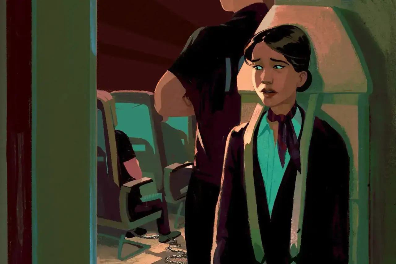 ice air Illustration of a flight attendant on an ice air flight