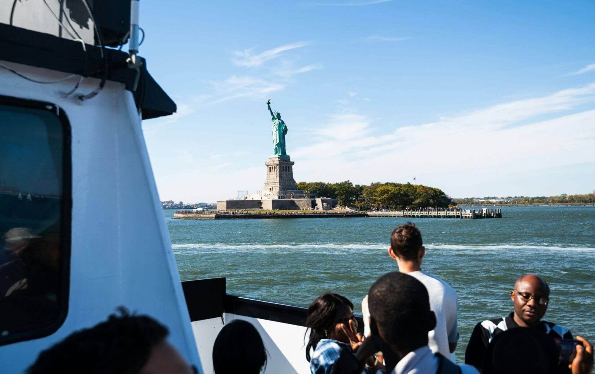 statue of liberty mike maloney scaled View of the statue of liberty from a ferry on the water