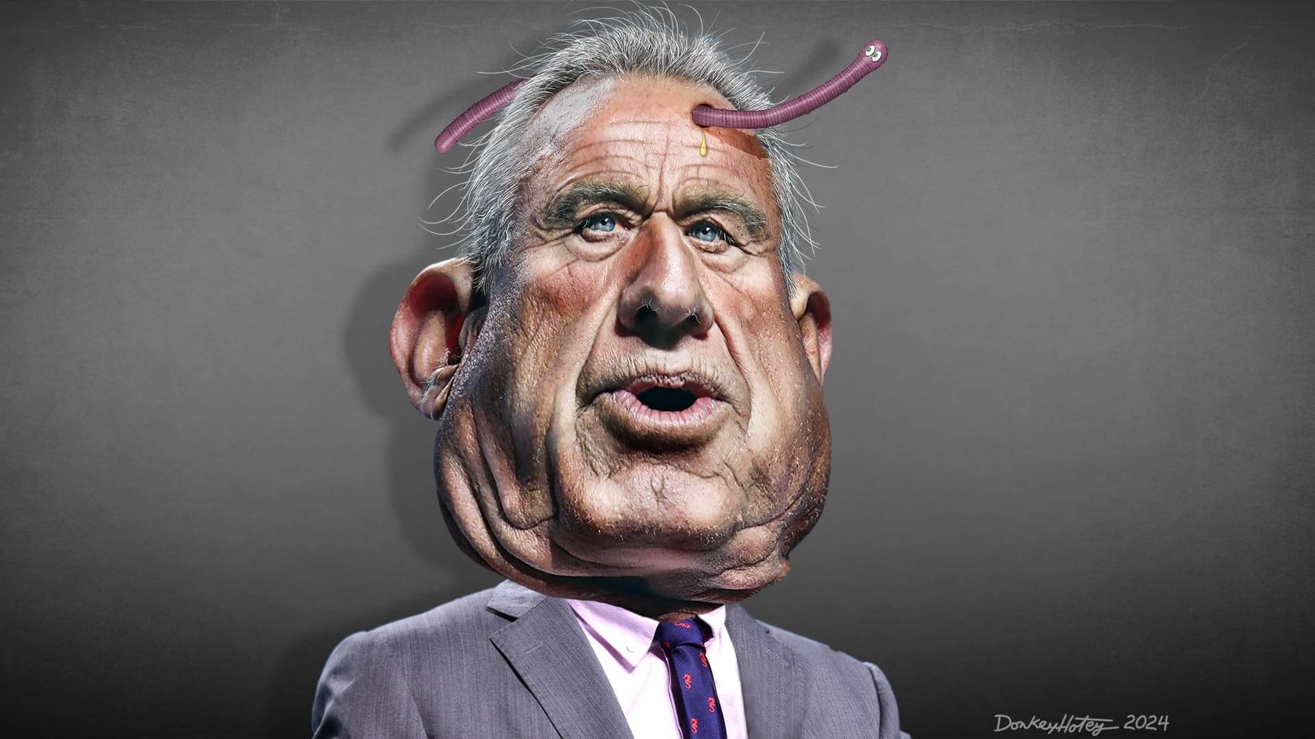 caricature rfk jr worm Cdc is taking an anti-science turn. Caricature of robert f kennedy, jr with a worm coming out of his head