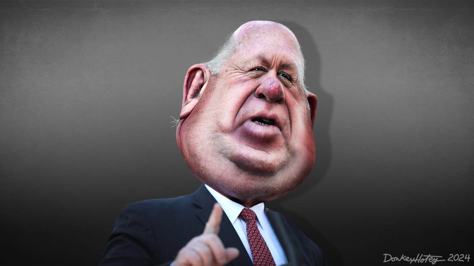 Caricature of border czar tom homan. His friend greg bovino is exploring a 2028 run.