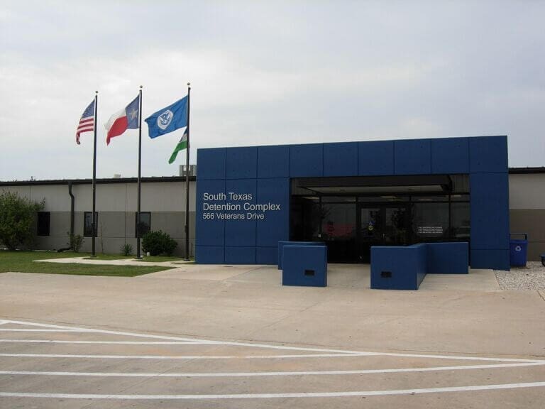 texas detention center South texas detention complex exterior is run by the same contractor as delaney hall in newark new jersey where detainees are in a hunger strike causing a protest