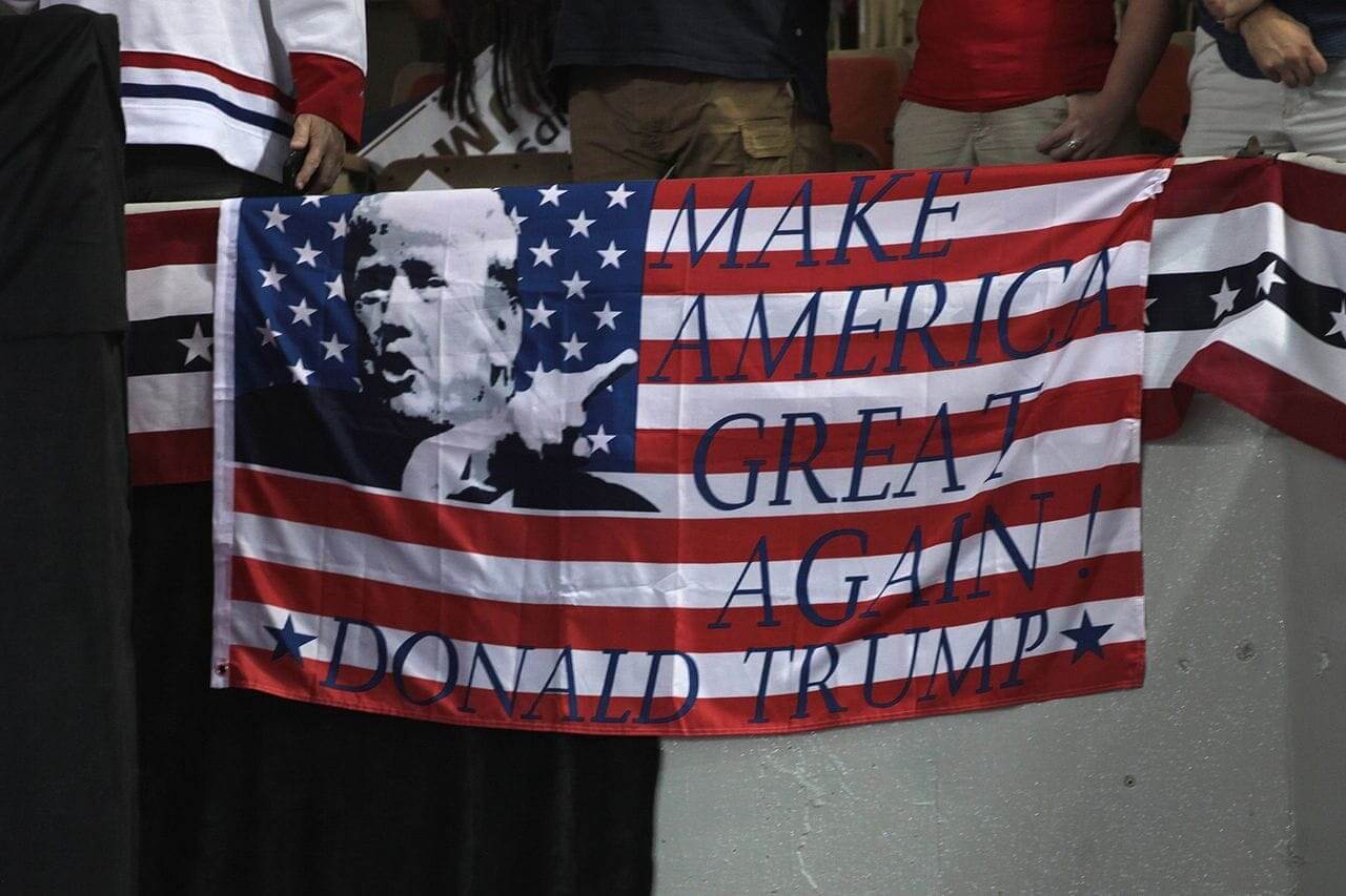trump maga flag Democracy is being destroyed trump flag