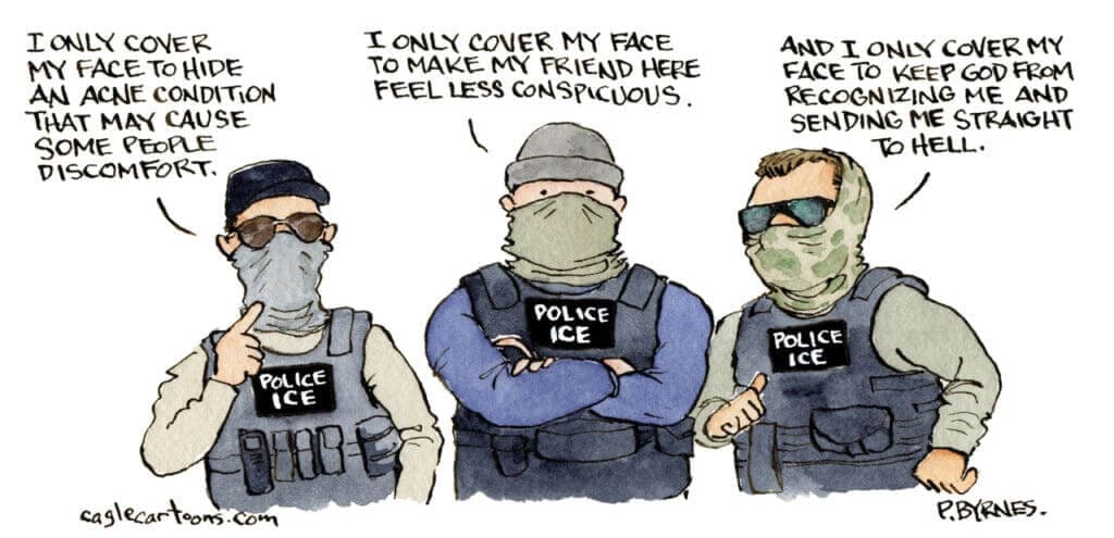 ice masks cartoon Ice agents wearing masks cartoon