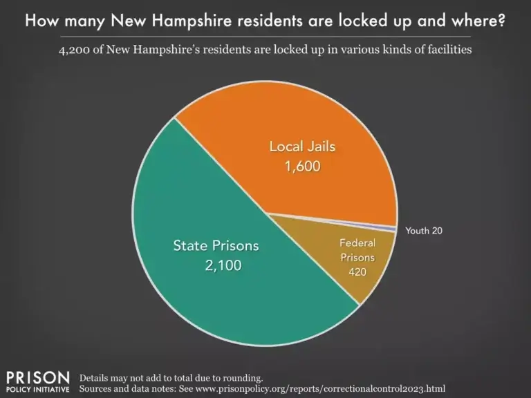 new hampshire prison stats2 Pie graph showing the number of new hampsire residents behind bars