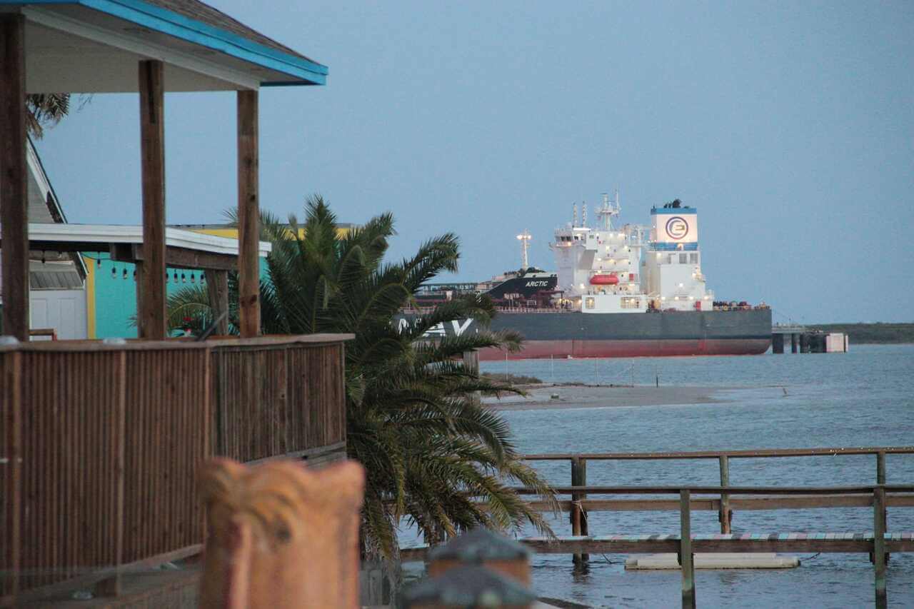 oil tanker Oil tanker out in the ocean off the shore of texas