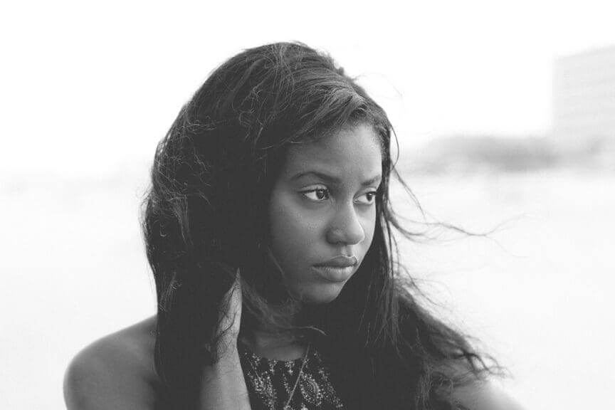 Woman looking sad