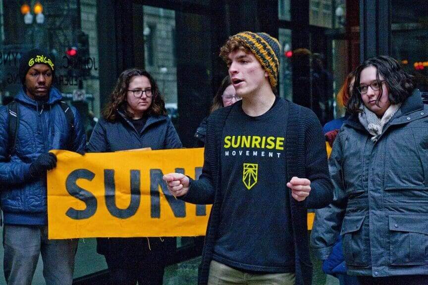 sunrise movement chicago Sunrise movement protest