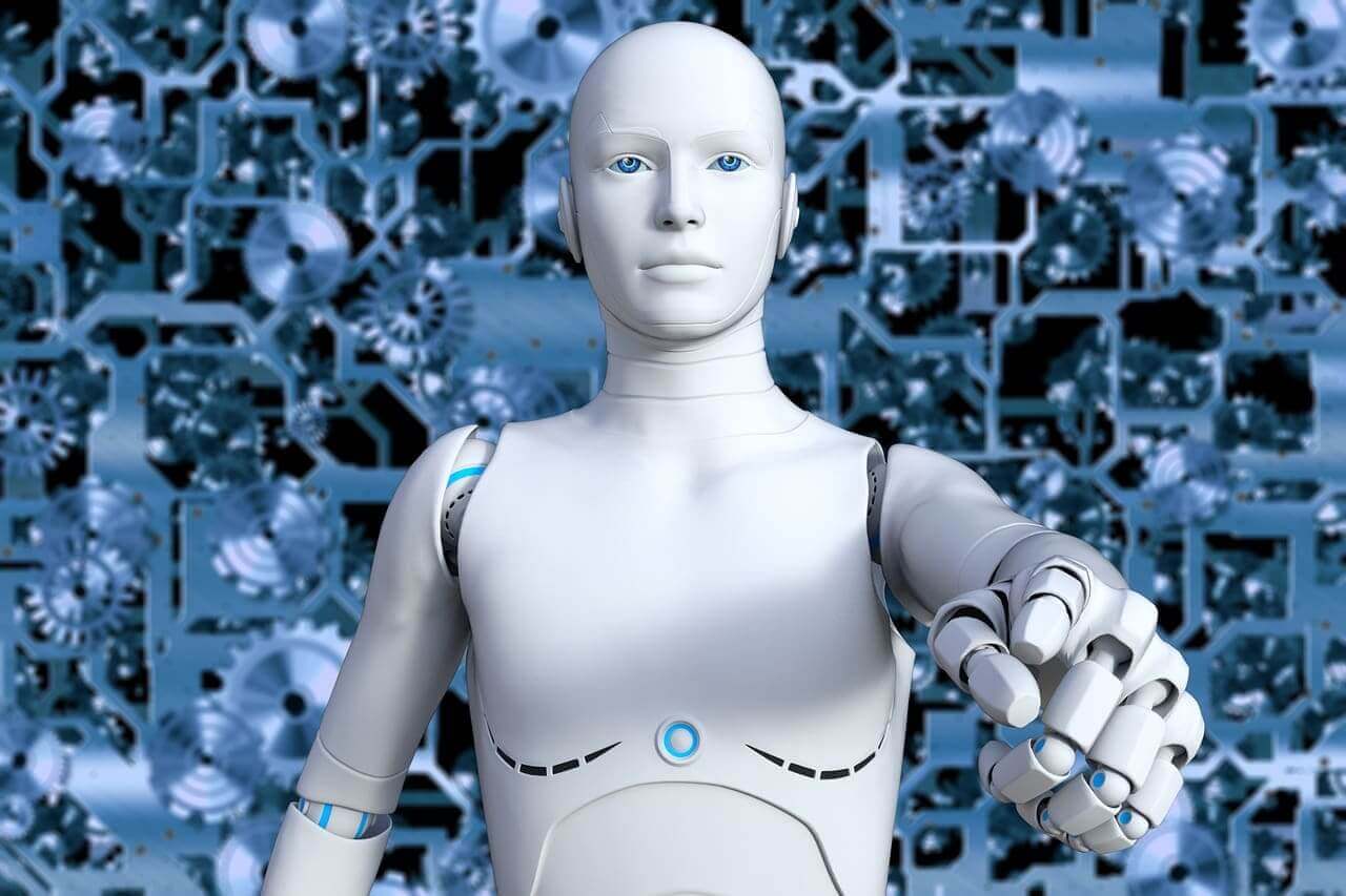 Ai data center robot pointing