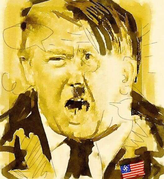 hitler trimp klashorst Faces of trump and hitler blended together