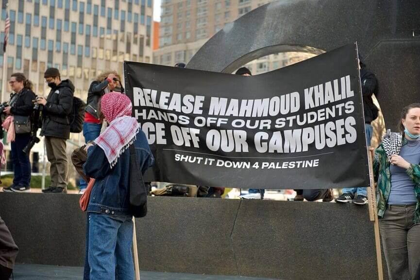 Protest for mahmoud khalil. Hands off our students protest stood up for international students whose visas were being revoked