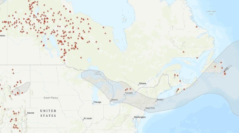 wildfires map Map of wildfire locations