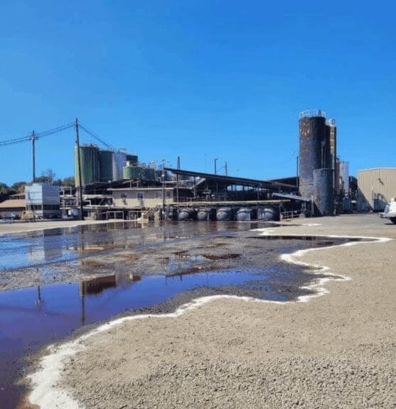 wood treatment plant by water Wood treatment plant by the water
