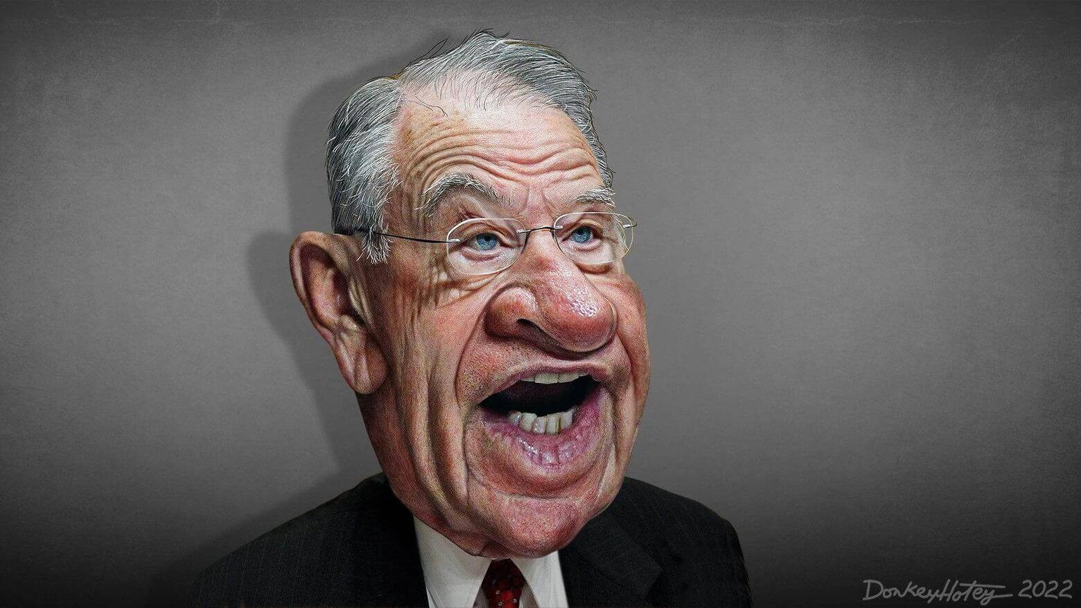 Caricature of senator chuck grassley