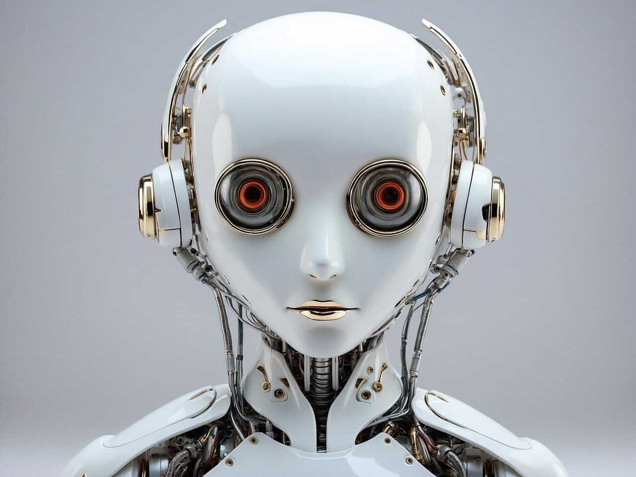 Ai robot with very big eyes.