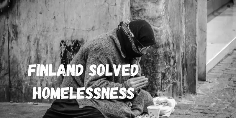 finland solved homeless Black and white photo of a homeless woman