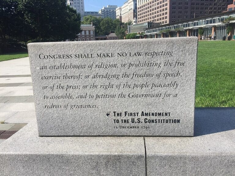 First amendment plaque in philadelphia