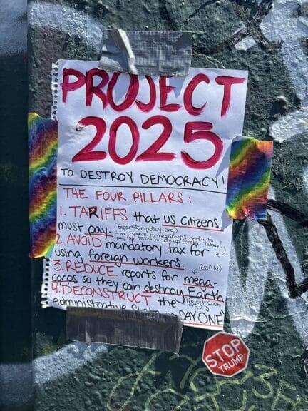 project 2025 paper Paper on the ground outlining the pillars of project 2025