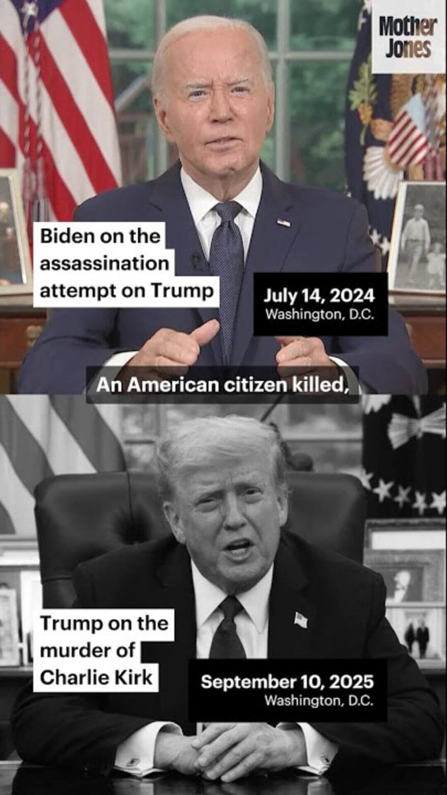 How trump responds to a national crisis