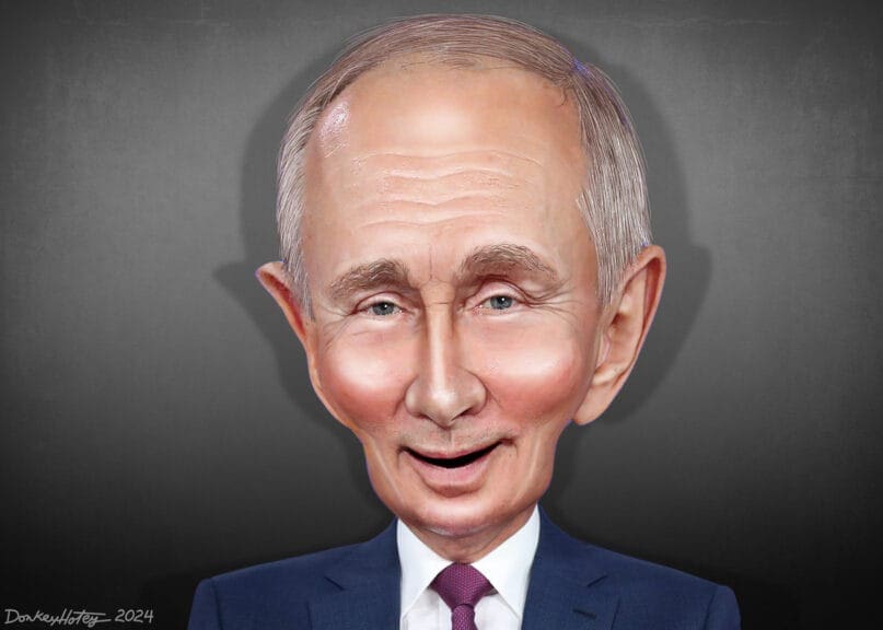 Ukraine peace talks caricature of putin