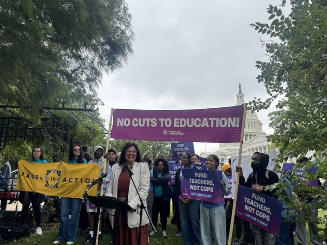 Protest against cuts to education