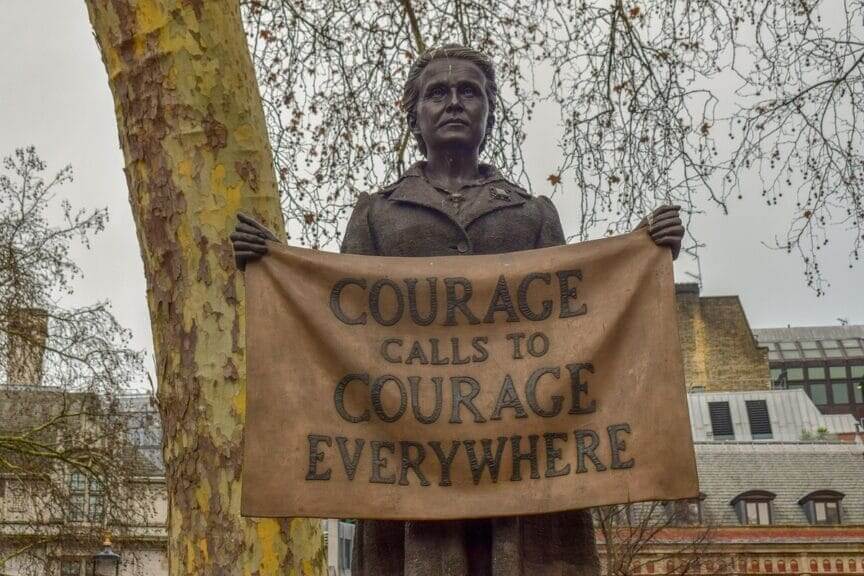 Millicent fawcett statue courage to speak up in the face of hate is contagious
