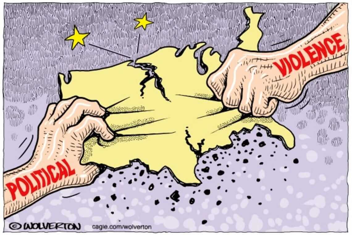 Political violence cartoon